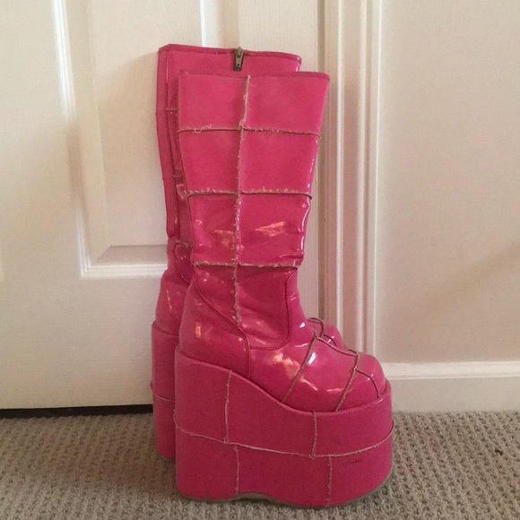 pink demonia boots